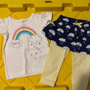 Carter's White Top with Rainbow and Cloud Design